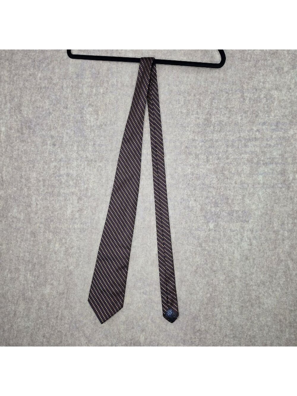Faconnable Men’s Silk Brown & Blue Patterned Tie Classic 100% Silk Handmade